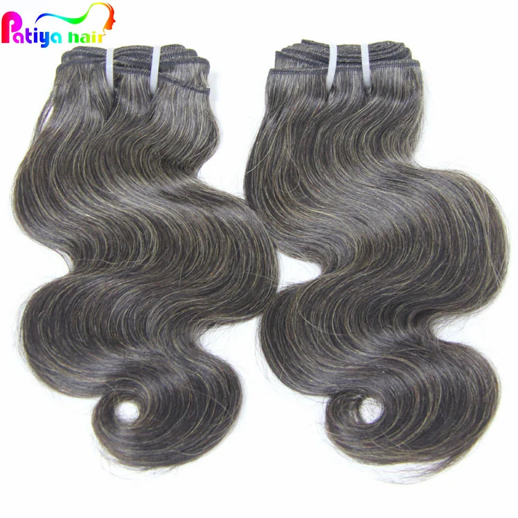 Hot Selling Products 2025 Brazilian Body Wave Grey Salt and Pepper Colour Human Hair Bundles Virgin Hair Lace Closures Frontals