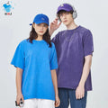 Factory Direct 250g Fried Snow Retro Heavy Cotton Short-Sleeved Neck T-Shirt for Men Women 100% Cotton Knitted No Middleman
