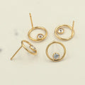 14K Gold Filled Jewelry Circle Stud Earrings Brincos Pendientes Oorbellen Boho Earrings