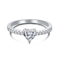 Hainon S925 Pure Heart-Shaped Shiny Zircon Ring Ladies Light Luxury Niche Design High-End All-Match Finger Decoration Ring
