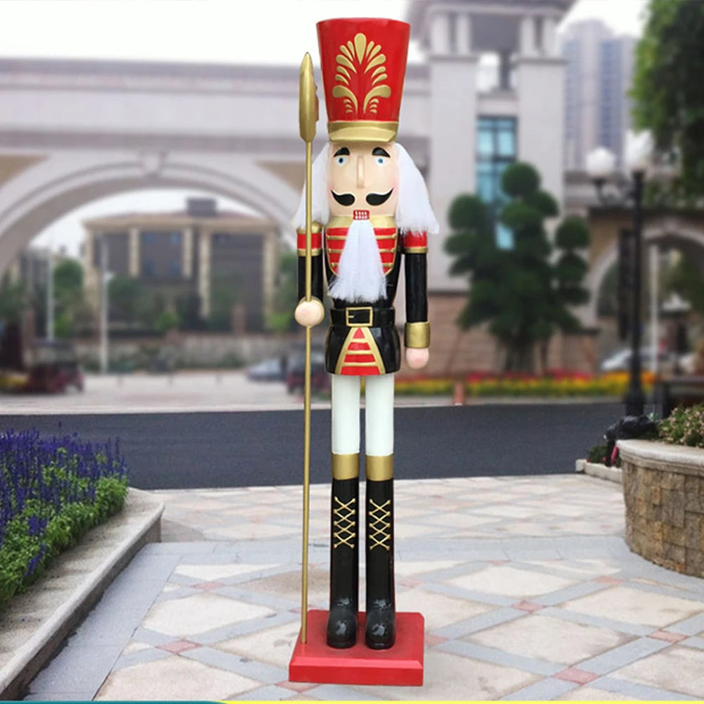 Custom Life Size Christmas Fiberglass Statues 1.8m 2m Big Nutcracker/Royal Life Size Fiberglass Soldiers Nutcracker Sculpture