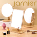 Bamboo Wood Square Table Mirror Dressing Table Makeup Mirror Convenient Wooden Wholesale Round Simple Personalized As Photo