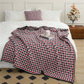 SDQNG Christmas Soft Houndstooth Jacquard Microfiber Knitted Throw Blanket Winter Customized
