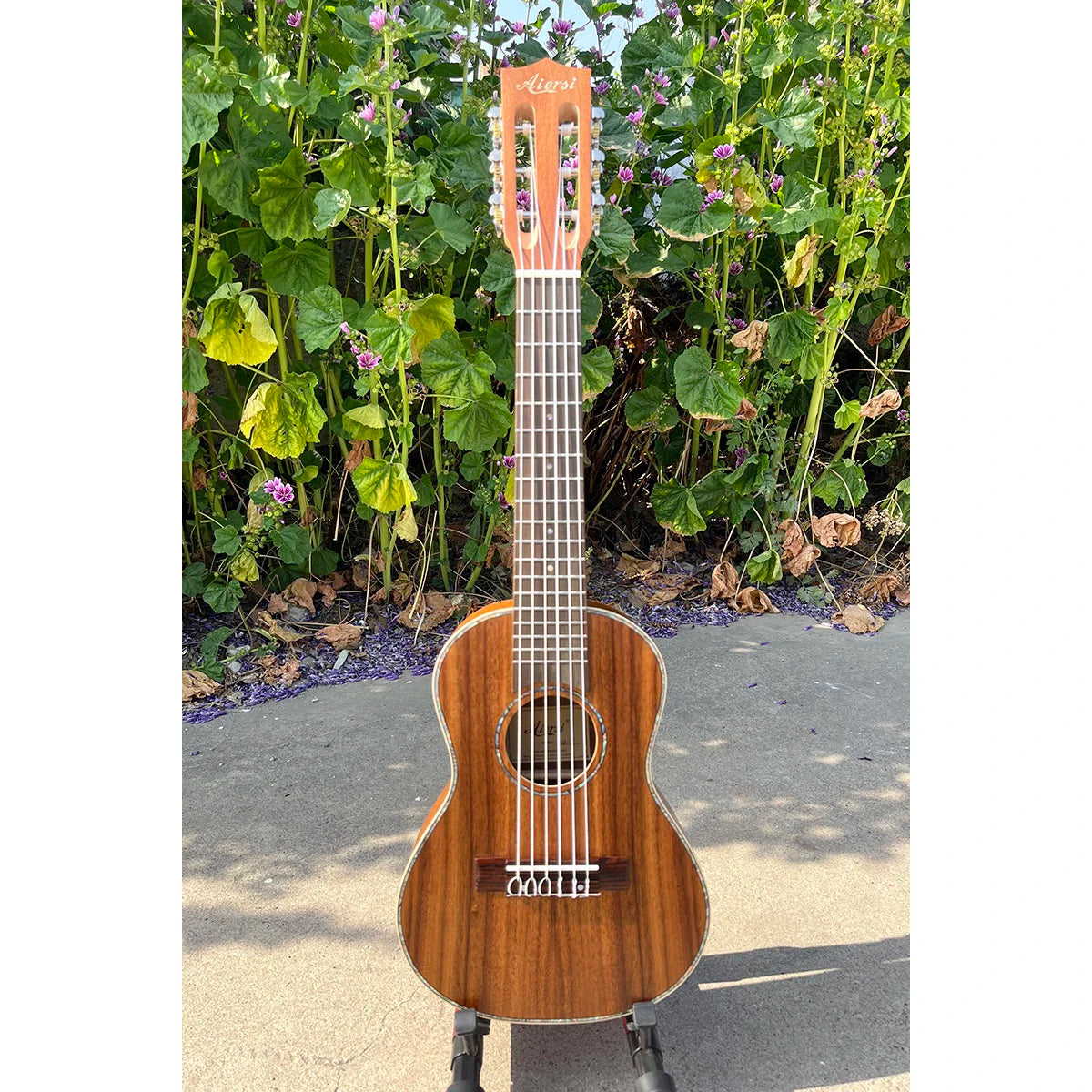Aiersi Brand 28 Inch Small Size Koa Body Ukulele Guitar Portable Travel Hawaii Mini Guitar 6 String Ukelele Guitarlele
