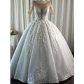 2022 New Luxury Short Sleeve Wedding Dress Heavy Beaded Bridal Dresses Shiny Ball Gown Princess Wedding Gowns