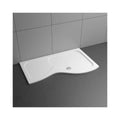 Caravan Shower Tray 1500mm Cuttable Large P Shaped Walk in Solid Surface Bathroom Wet Room Universal Shower Enclosure Base