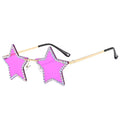 2023 Fashion Metal Unisex Street Popular Famous Star Frameless Diamond Sunglasses