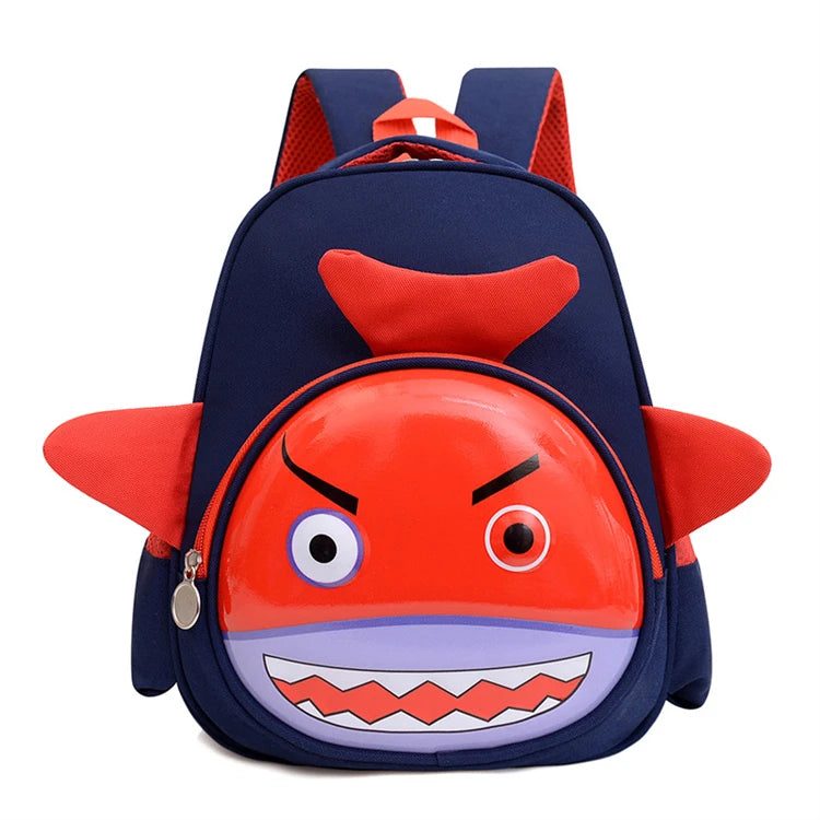 Travel Red Slim Fancy Personalizadas Character bluey Small Cloth Nylon Plain Shark Backpacks for Kids logo