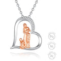 925 Sterling Silver Rose Gold Plated Fine Jewelry Family Heart Shaped Pendant Necklaces for Mother's Day Gift
