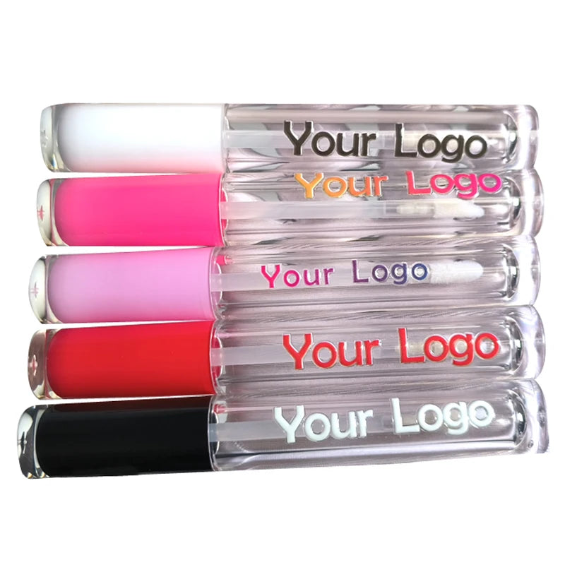 CY532 Custom LOGO Low MOQ 2PCS Private Label 3.5ml Transparent clear Lip Glaze Tube Lipgloss Tube Lip Gloss Containers with Wand