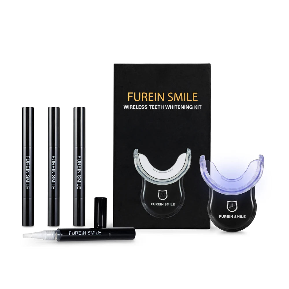 Charcoal Black Professional LED Teeth Whitening Kit Home Use Easy Oral Hygiene No Sensitive CE Approved