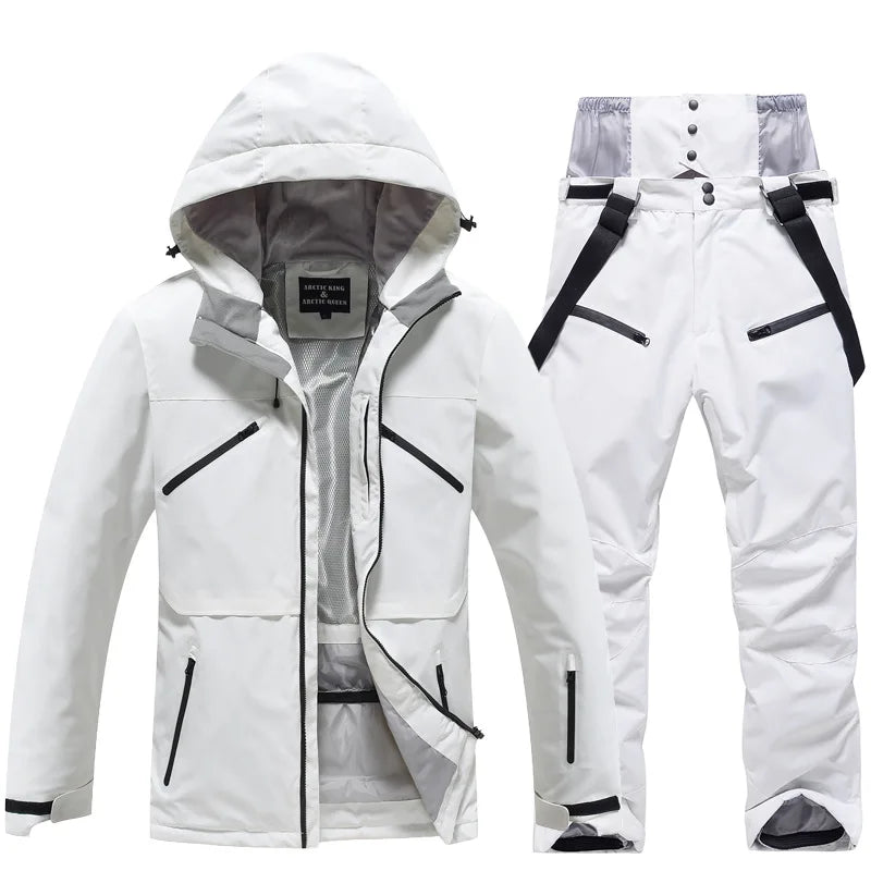 2025 Winter Sportswear Men's Women's Waterproof Breathable Ski Snowsuit Oversize Outdoor Jacket Pants Windproof Tracksuit