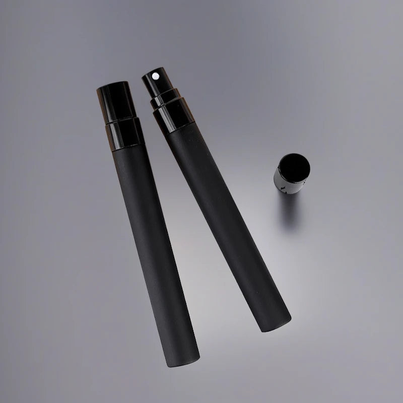 Luxury Empty Small 5ml 10ml Matte Black Portable Mini Travel Glass Travel Fine Mist Perfume Spray Bottle with Box