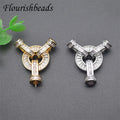 Luxury Style Anti Fading Gold Silver Plated Multi Loop Cubic Zircon Big Size Round Clasps for DIY Jewelry Making