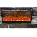 Modern Large Electric Fireplace with LCD Flame Design and Steel TV Stand Insert Remote Control for Indoor Use Only