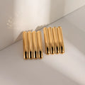 Stainless Steel Chunky Gold Plated Stud Earrings for Women