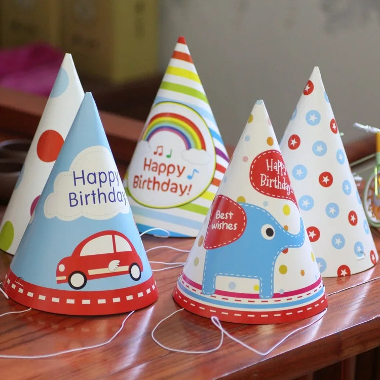 Birthday Party Paper Cap  Hat Happy Birthday Triangle Cap Children's Paper Hat