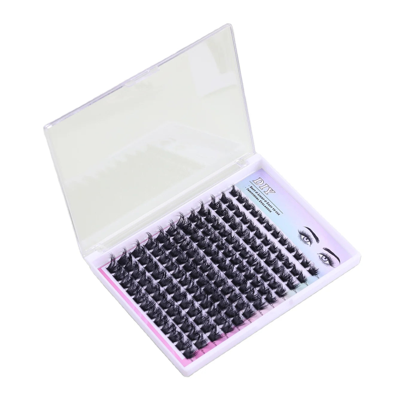 Individual Cluster Lashes Natural Soft Super Curly Black Cotton Band Hand Made Diy Eyelash Extensions Kit