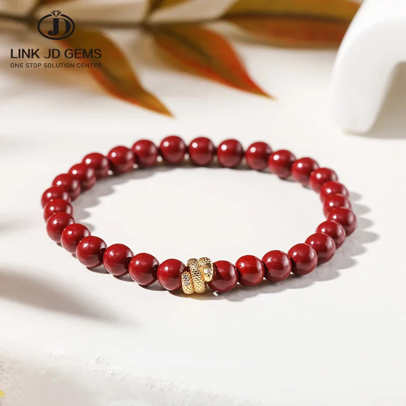 JD GEMS Hot Selling Wholesale Fashion Red Agate Bead Elastic Bracelet Bangles Unisex Jewelry for Anniversary