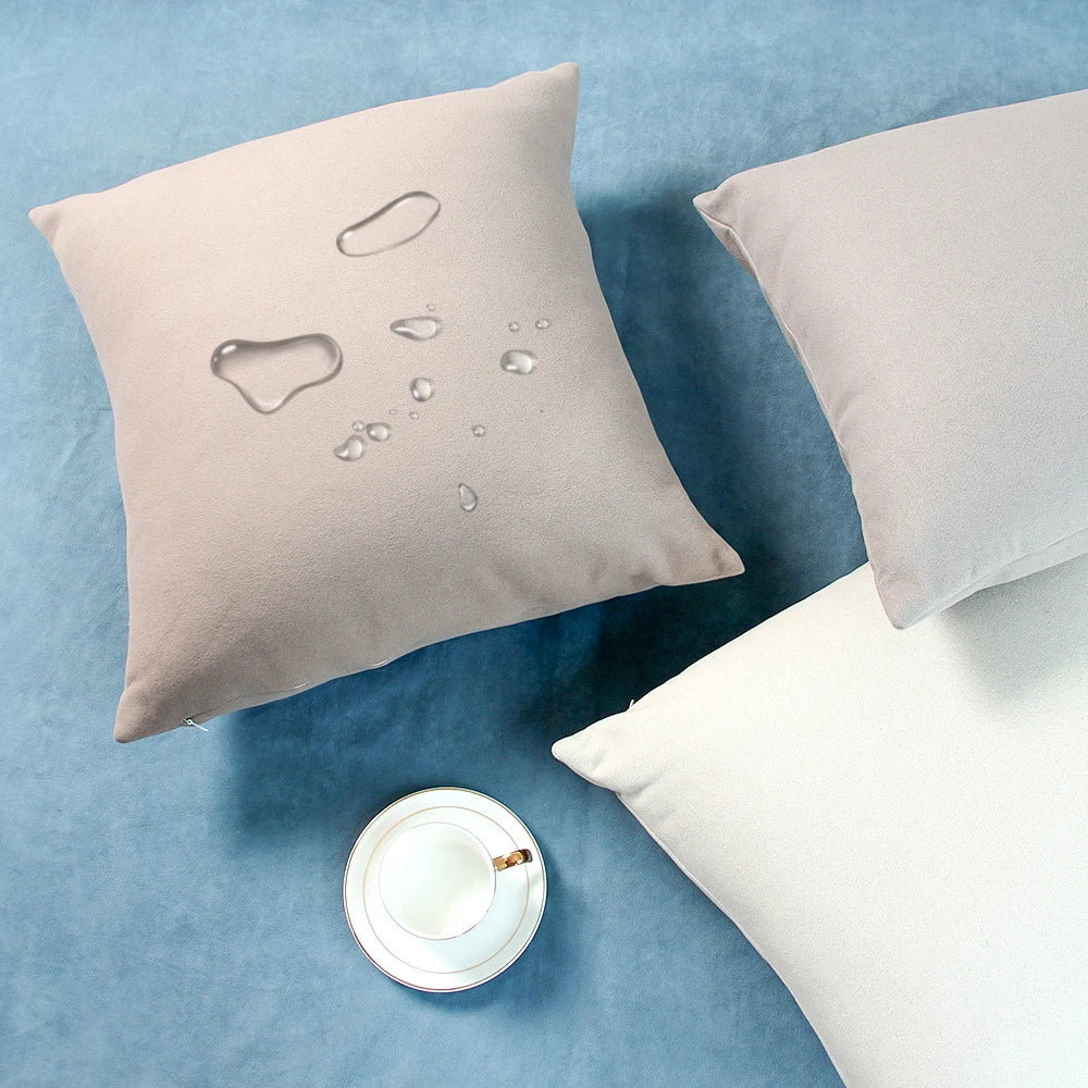 New Waterproof Woven Polyester Outdoor Patio Decor Cushion Cover Pillowcase Solid Color for Hotel Home Hospital Use