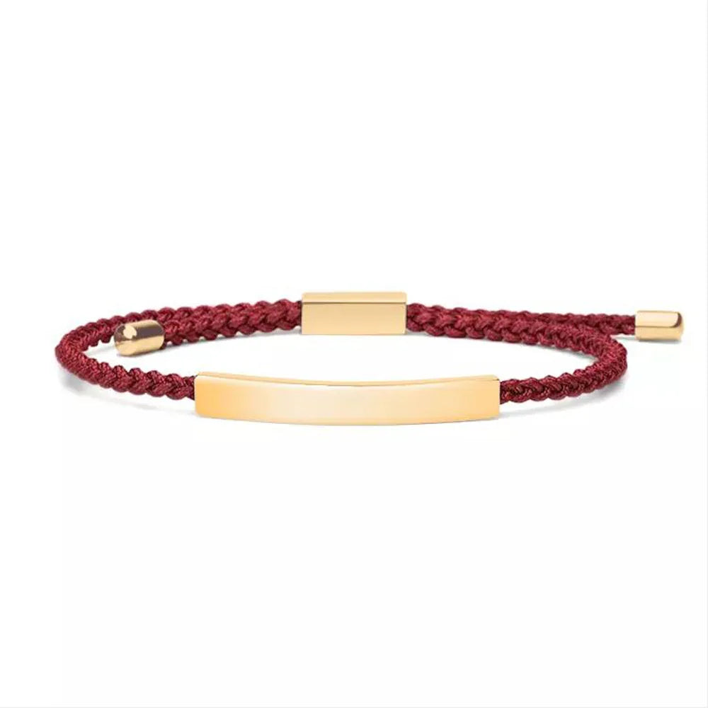 Wholesale Jewelry Personalized Friendship Handmade Rope Stainless Steel  Bracelets Custom Engraved Couple Bracelet