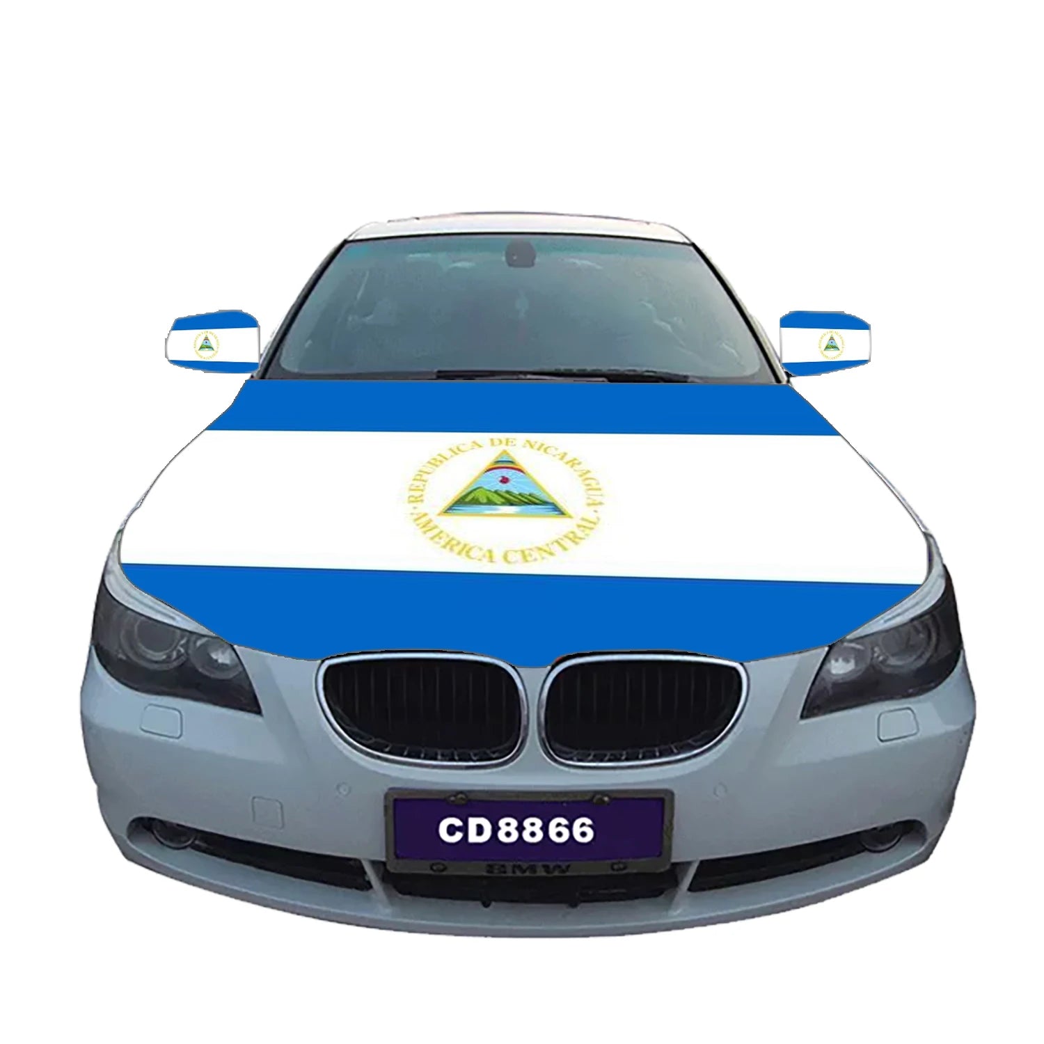 Hot Sale Cheap Custom Size Engine Flags 100%Polyester Cover Rearview Mirror Custom Nicaraguan Nicaragua Car Cover Flag