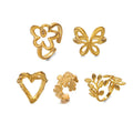 Wholesale Custom Women Inoxidable Jewelry PVD 18k Gold Plated Stainless Steel Waterproof Flower Leaf Finger Ring for Women