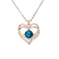Fashion Rose Gold Plated I love You Forever Birthstone Heart Necklace