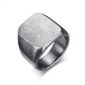 Custom Men Blanks Finger Ring Designs Your Own logo Fashion Simple Silver Stainless Steel Signet Ring