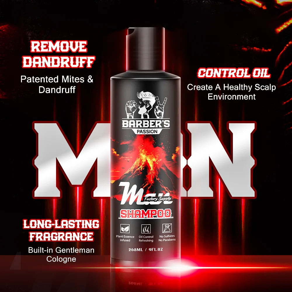 BARBERSPASSION New Arrival Barber Organic Anti Dandruff Men Shampoo and Conditioner for Curly Hair Private Label