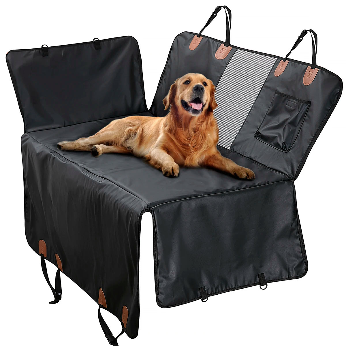 New Arrival PU Fabric with Detachable PE Board Waterproof Scratch Resistant Durable Portable Pet Travel Car Seat Cover