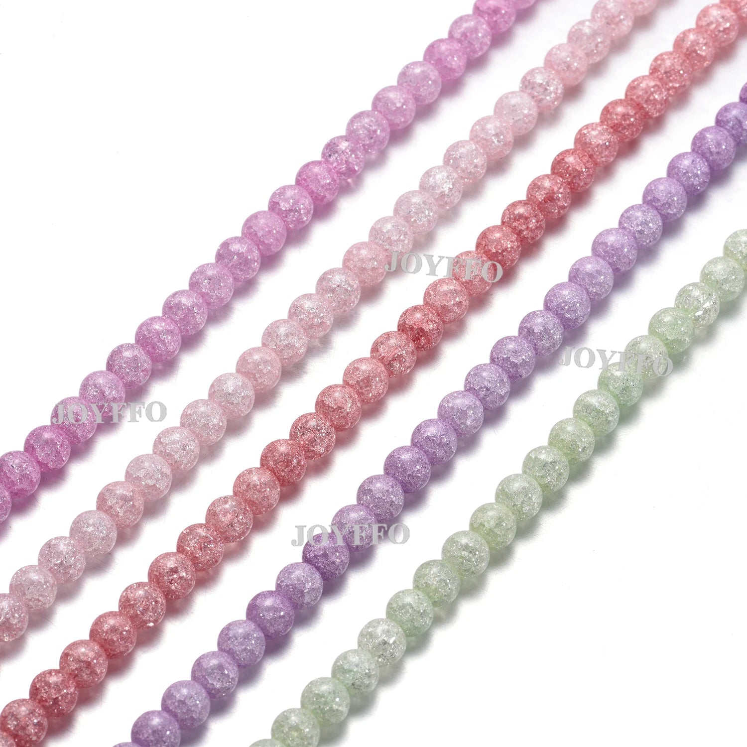 2020 Wholesale Fashion Faceted Round Colorful  6mm 8mm 10mm Cracked Glass Crystal Round Beads in Bulk for DIY Jewelry Making