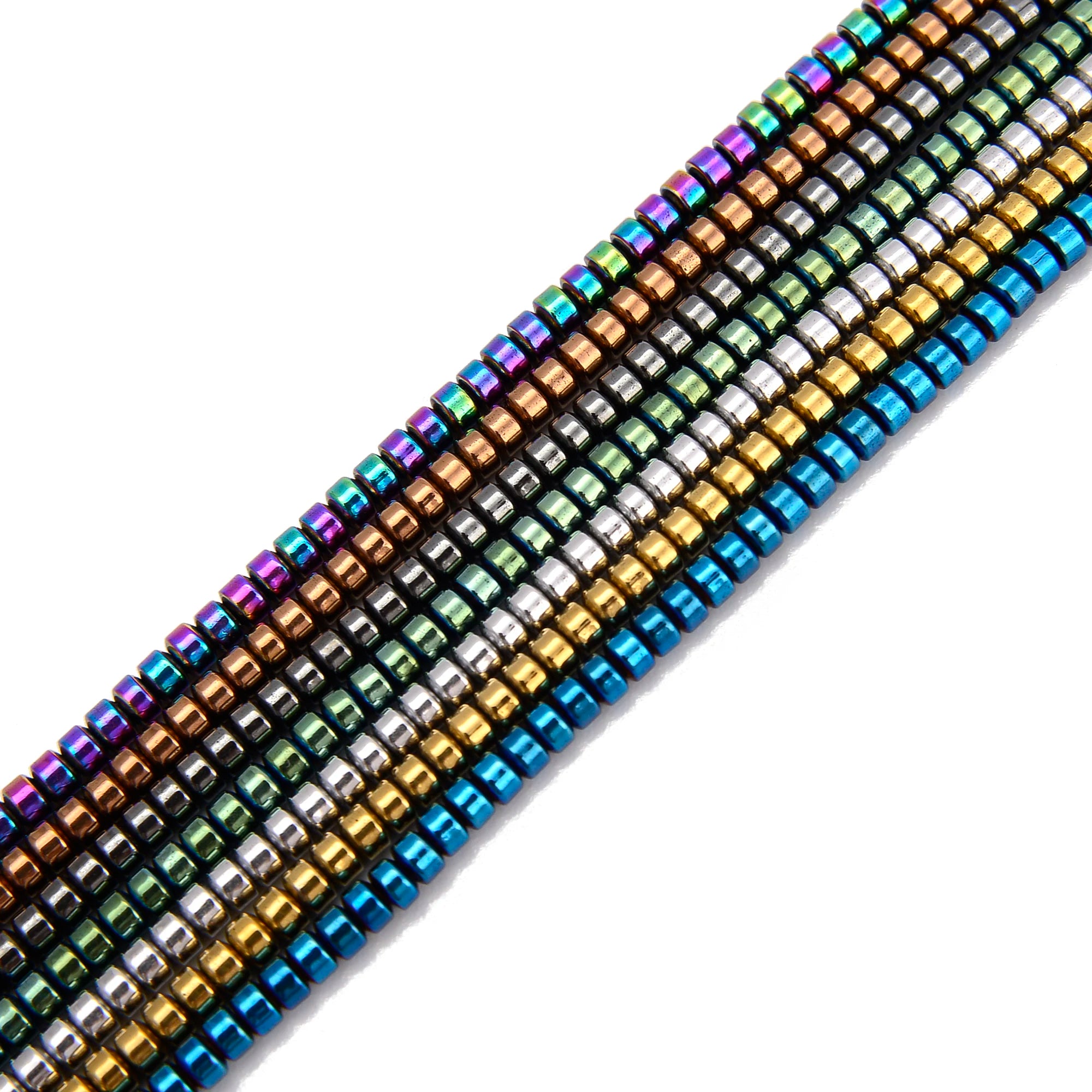 Hot Sale New Design Mix Colors Hematite Round Tube Loose Beads Size 2x3mm for Jewelry Making
