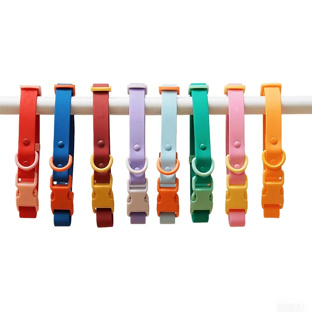 Easy Clean Waterproof High Flex Thick Rubber Dog Collar Lead Set Nylon Webbing Rubber Dog Collar Leash With Personalized Nam Tag