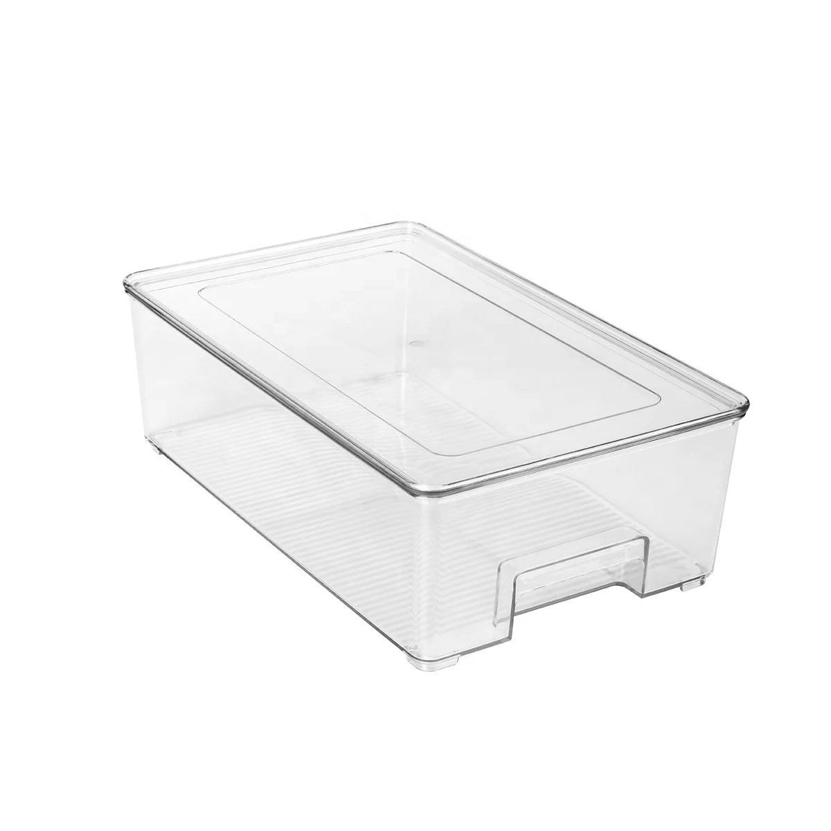 Large Capacity Detachable Clear Wicker Plastic Refrigerator Organizer Bins Kitchen Food Fruit Snack Storage Containers Lids