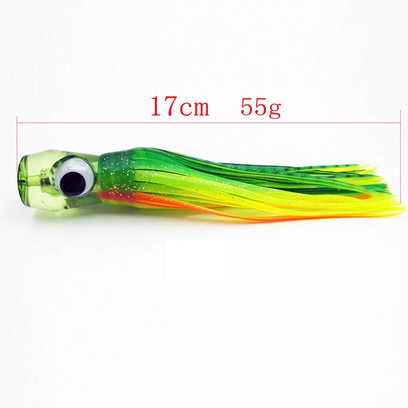Fishing Trolling Lures Bionic Octopus Skirt Slant Head Trolling Lure Hook Suitable for Ocean/Boat