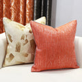Modern Style Premium Gold Jacquard Polyester Throw Pillow Case Cover Luxury Orange Shiny Textured Cushion Covers