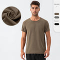 Wholesales New Tech Checkered Woven Knitted Quickly Dry Sports T-shirts for Men Fresh and Cool Fitness T Shirts