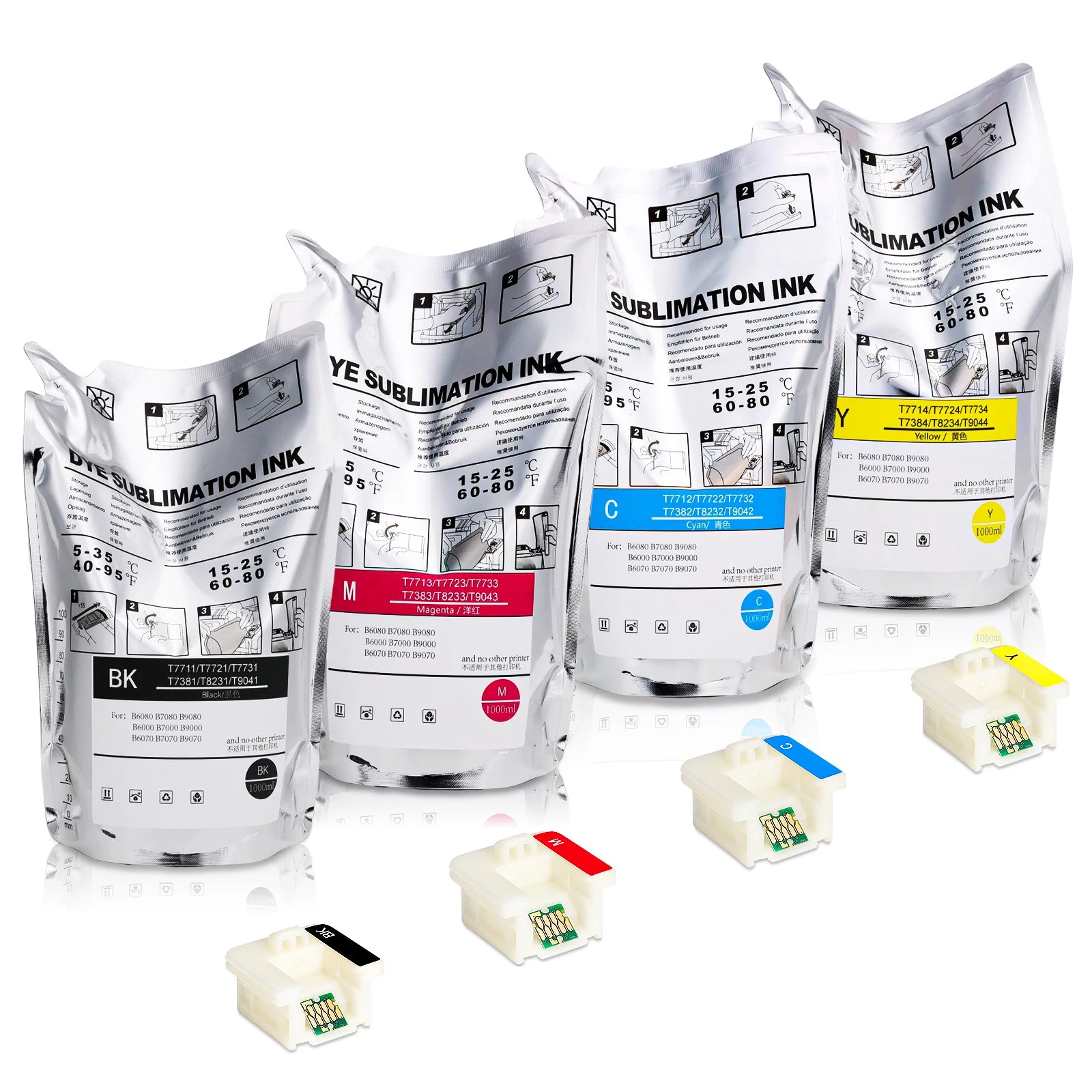 Winnerjet  1000ML Sublimation Dye Ink Bag for EPSON Surecolor B6080 B7080 B9080 B6000 B7000 B9000 B6070 B7070 B9070 Printers
