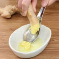 New Product Ideas Home Use Gold  Stainless Steel Garlic Ginger Planing Mustard Cheese Planer Grinding Mud Spoon Shape