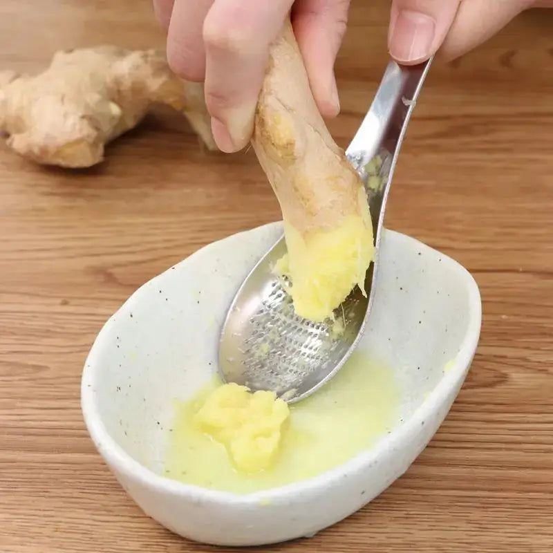 New Product Ideas Home Use Gold  Stainless Steel Garlic Ginger Planing Mustard Cheese Planer Grinding Mud Spoon Shape