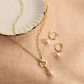 LYBURCHI 925 Sterling Silver 14/18K Gold Plated Women Fine Jewelry Elegant Pink Freshwater Pearl Charm Earrings for Ladies