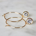 14K Gold Filled Earrings 6MM Zircon Pendant Jewelry Minimalism Brincos Vintage Pendientes Oorbellen Boho Gold Earrings