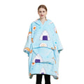 Factory Custom 3 Pads Heating Wearable Blanket Hoodie for Adults All Patterns Oversized Sweatshirt Blanket with Pockets