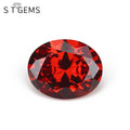 Best Supplier Cheap Price Wholesale Oval Cut Synthetic Garnet Color Cubic Zirconia for Wax Jewelry