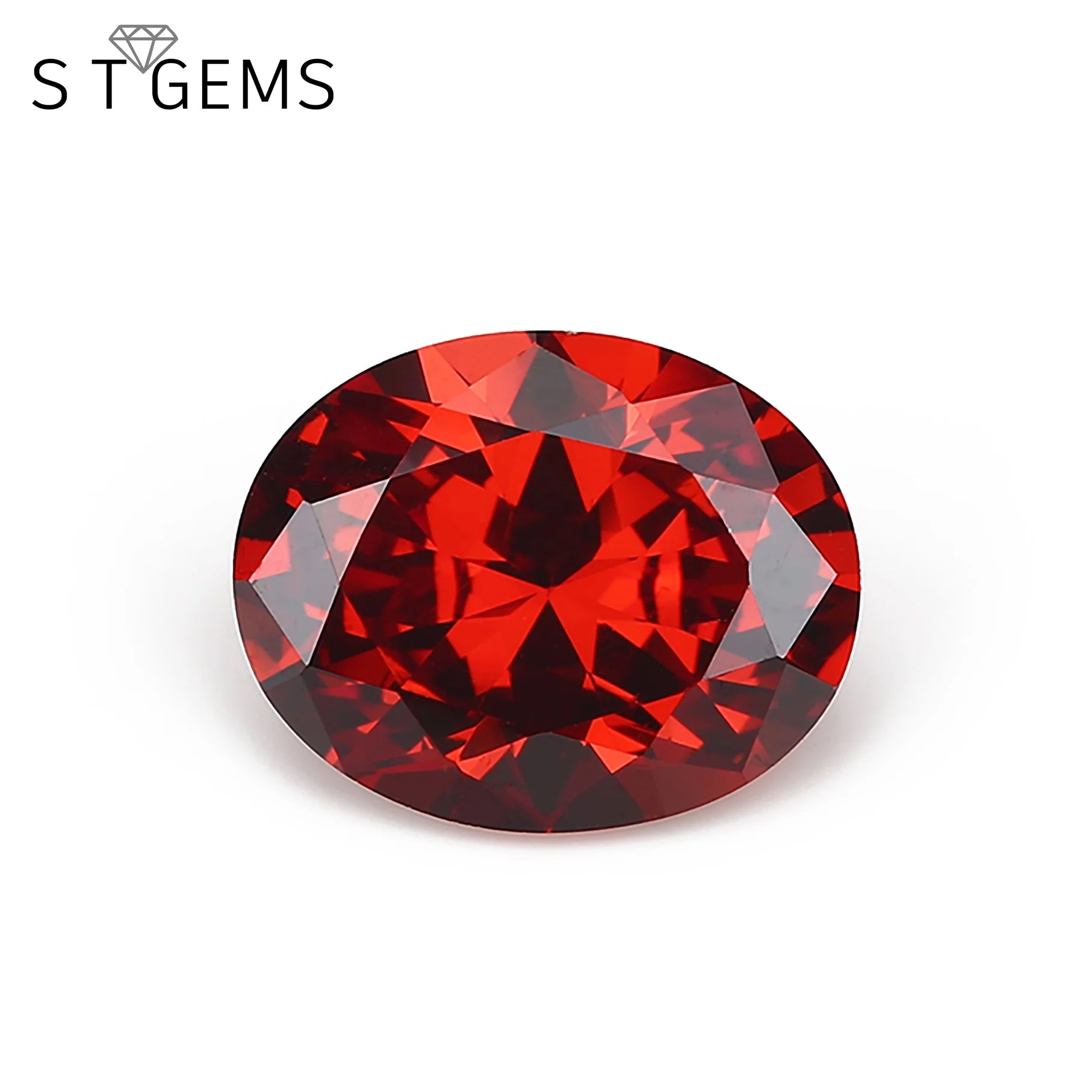 Best Supplier Cheap Price Wholesale Oval Cut Synthetic Garnet Color Cubic Zirconia for Wax Jewelry