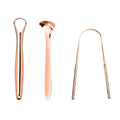 3 in 1Portable 304 Stainless Steel Tongue Scraper Oral Cleaning U Shaped Tongue Scraper Rose Gold Tongue Scraper Kit
