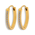2024 Minos Jewellery Paved Cz Diamond Huggie Earrings Stainless Steel 18k Gold Hypoallergenic Cubic Zircon Oval Hoop Earrings