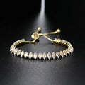 Bling Iced Out Horse Eyes Zircon Bracelet Cubic Zirconia Cz Fine Jewelry Bracelets Push Pull Adjustable Zircon Bracelet