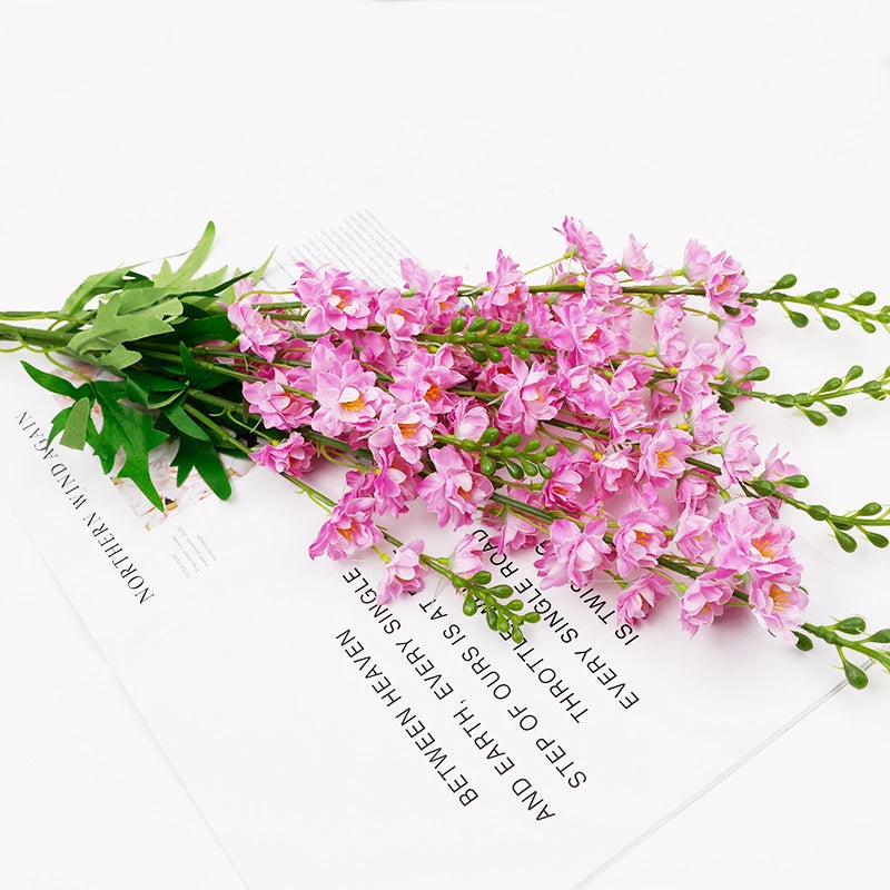O-X654Wholesale White Pink Delphinium Flower Home Wedding Decor Silk Flower Delphinium Real Touch Artificial Flower Delphinium